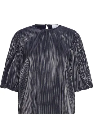Noella Shelly Blouse Tops Blouses Short-sleeved Navy