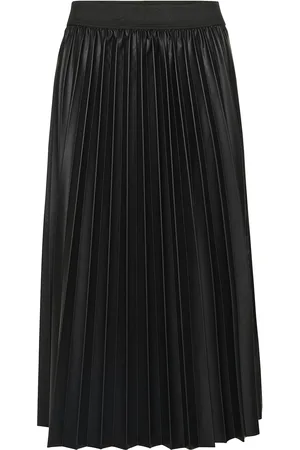 Cream Crpoppi Plissé Skirt Skirts Knee-length & Midi Skirts Black