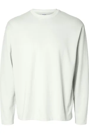 SELECTED Slhlooseoscar Ls O-Neck Tee Noos Tops T-Langærmet Skjorte White