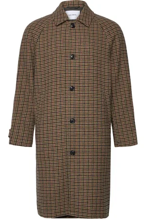 Les Deux Michael Houndstooth Wool Coat 3.0 Uldfrakke Frakke Brown