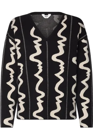 Object Objray L/S V-Neck Top E Div Tops Knitwear Jumpers Black