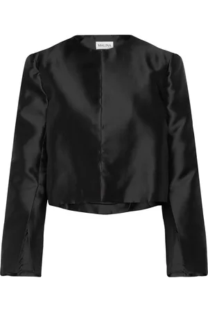 By Malina Ruthie Cropped Long Sleeve Blouse Tops Blouses Long-sleeved Black