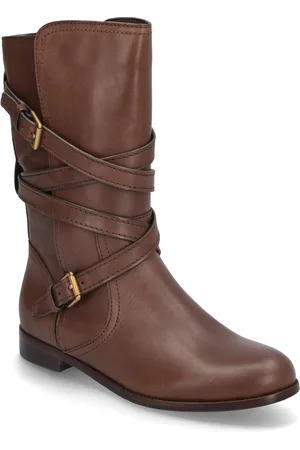 Ralph Lauren Burnished Calf-Briannah-Bo-Mbo Shoes Boots Ankle Boots Ankle Boots Flat Heel Brown
