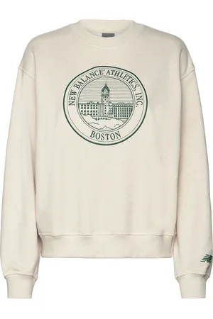New Balance Athletics French Terry Over D Crest Crew Sport Women Sport Clothing Sport Sweatshirts & Hoodies Sport Sweatshirts Beige