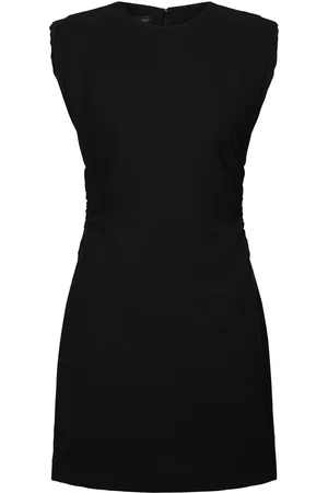 MANGO Short Dress With Draped Detail Kort Kjole Black