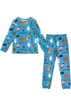 Mumin Fotspår2 Pyjamas Pyjamassæt Blue