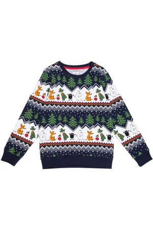Mumin Bergstrakt Colltröja Tops Knitwear Pullovers Blue