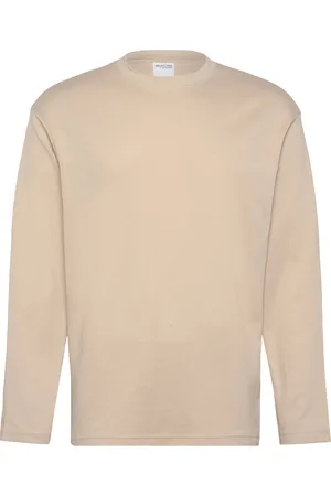 SELECTED Slhlooseoscar Ls O-Neck Tee Noos Tops T-Langærmet Skjorte Beige