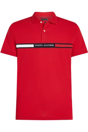 Tommy Hilfiger Hilfiger Chest Insert Reg Polo Tops Polos Short-sleeved Red