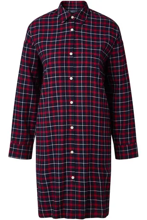 Lexington Luna Organic Cotton Checked Flannel Nightshirt Pyjamas Nattøj Red