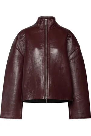 REMAIN Birger Christensen Bonded Leather Jacket Læderjakke Skindjakke Burgundy