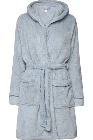 Hunkemöller Fleece Bathrobe Short Morgenkåbe Blue