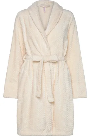 Hunkemöller Fleece Bathrobe Morgenkåbe Cream