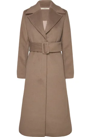 REMAIN Birger Christensen Slim Fitted Coat Uldfrakke Frakke Brown