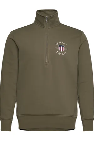 GANT Print Half Zip Tops Knitwear Half Zip Jumpers Green