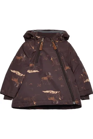 Mikk-Line Polyester Baby Jacket - Aop Outerwear Jackets & Coats Winter Jackets Brown