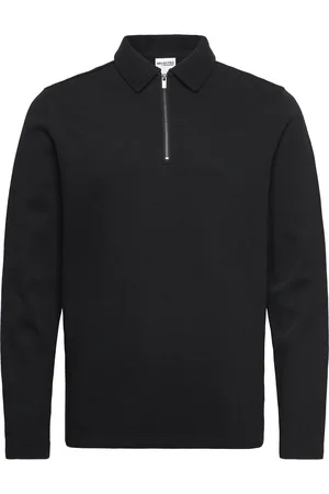 SELECTED Slhmarc Rib Ls Polo Tops Polos Long-sleeved Black