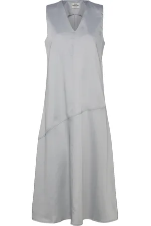 Mads Norgaard Heavy Satin Runa Dress Dresses Evening Dresses Grey