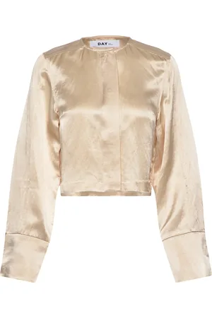 DAY Birger et Mikkelsen Carin - High Shine Blend Rd Tops Blouses Long-sleeved Cream