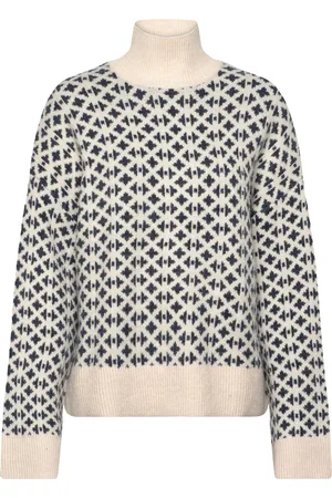 Lindex Sweater Ester Tops Knitwear Turtleneck Cream