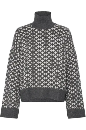Lindex Sweater Ester Tops Knitwear Turtleneck Grey