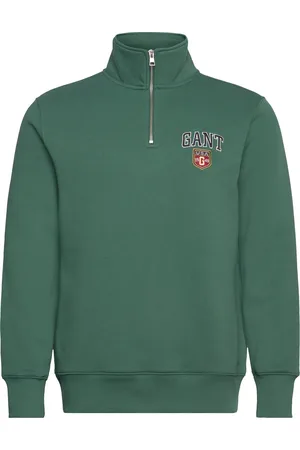 GANT Graphic Half Zip Tops Sweatshirts & Hoodies Sweatshirts Green