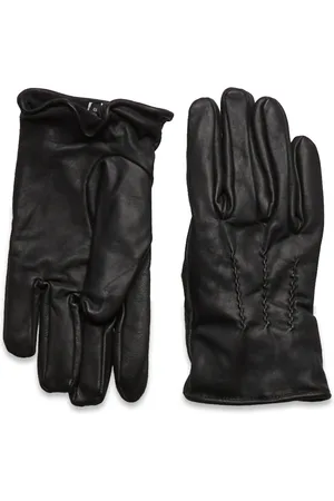 Lindbergh Leather Gloves Accessories Gloves Finger Gloves Black