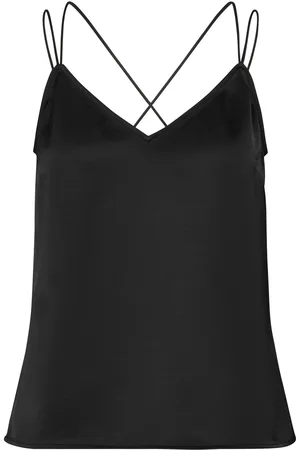Dante 6 Obu Satin Singlet Tops Blouses Sleeveless Black