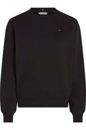 Tommy Hilfiger Reg Flag On Chest Swtshrt Tops Sweatshirts & Hoodies Sweatshirts Black