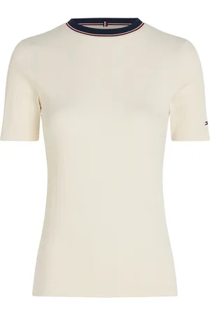 Tommy Hilfiger Rwb Slim Tee Ss C-Nk Tops T-shirts & Tops Short-sleeved Cream