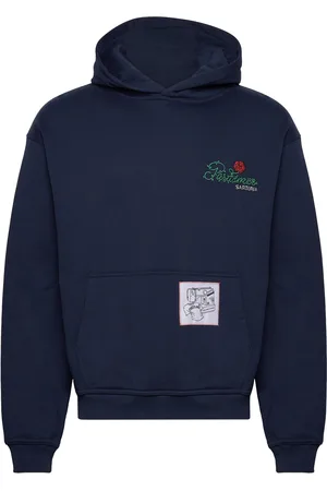 PAS DE MER Sartoria Hoody Tops Sweatshirts & Hoodies Hoodies Navy