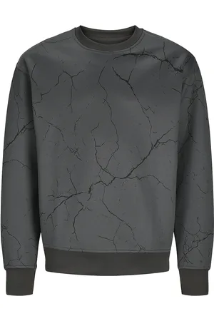 JACK & JONES Jjkey Sporty Loose Aop Sweat Crew Ln Jnr Tops Sweatshirts & Hoodies Sweatshirts Grey Jack & J S