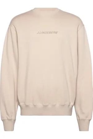 J Lindeberg Callan Logo Crew Neck Tops Sweatshirts & Hoodies Sweatshirts Cream
