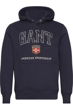 GANT Graphic Hoodie Tops Sweatshirts & Hoodies Hoodies Navy