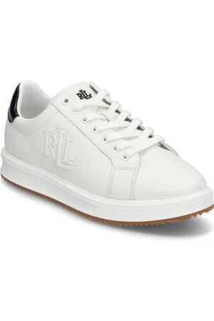 Ralph Lauren Ainsley Smooth & Crinkle Leather Sneaker Low-top Sneakers White