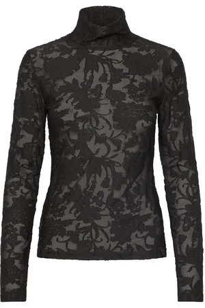 Soaked in Luxury Slcamine Tee Tops Shirts Long-sleeved Black