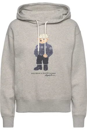 Ralph Lauren Polo Bear Cotton-Blend Hoodie Tops Sweatshirts & Hoodies Hoodies Grey