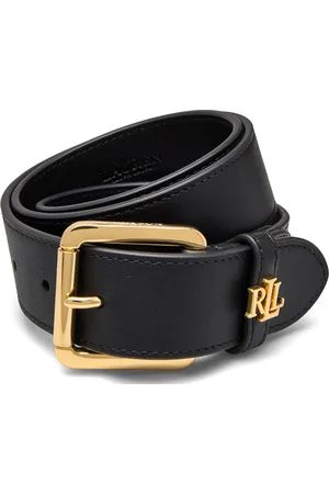 Ralph Lauren Logo-Keeper Leather Belt Bælte Black