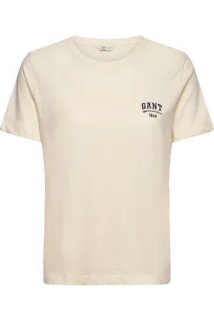 GANT Reg Small Graphic Ss T-Shirt Tops T-shirts & Tops Short-sleeved Cream