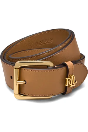 Ralph Lauren Logo-Keeper Leather Belt Bælte Beige