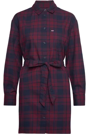Tommy Hilfiger Tjw Check Shirt Dress Ext Kort Kjole Navy
