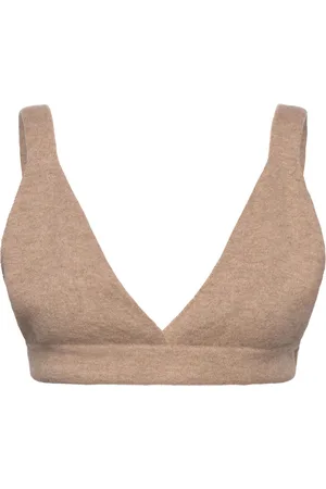 Davida Cashmere Bralette Tops Crop Tops Sleeveless Crop Tops Beige