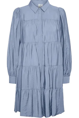 Y.A.S Pala Ls Shirt Dress S. Noos Kort Kjole Blue