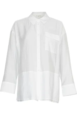 MSCH Mschbarrington Shirt Tops Shirts Long-sleeved White