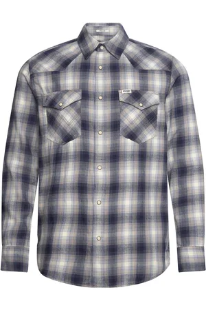 Wrangler Western Shirt Tops Shirts Casual Navy