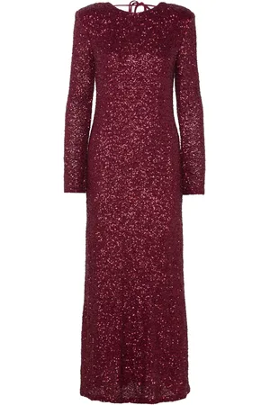 Gina Tricot Sequins Maxi Dress Maxikjole Festkjole Burgundy