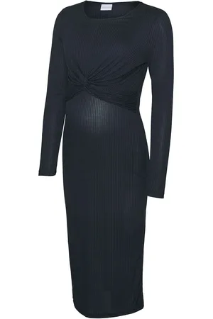 Mama;licious Mlanli June Ls Jrs Midi Dress 2F A. Knælang Kjole Navy