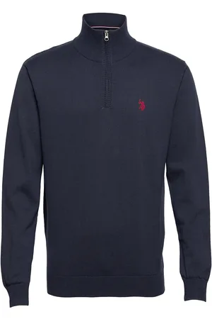 U.S. Polo Assn. Uspa Knit Brison Men Tops Knitwear Half Zip Jumpers Navy