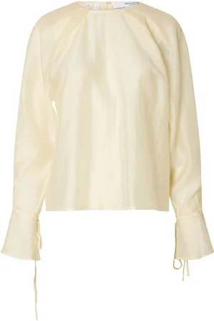 SELECTED Slfiris Ls O-Neck Top Tops Blouses Long-sleeved Cream