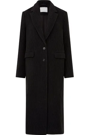 French Connection Arlana Pin Stripe Coat Uldfrakke Frakke Navy